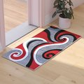 Flash Furniture Red 2' x 3' Modern Plush Abstract Area Rug KP-RG952-23-RD-GG
